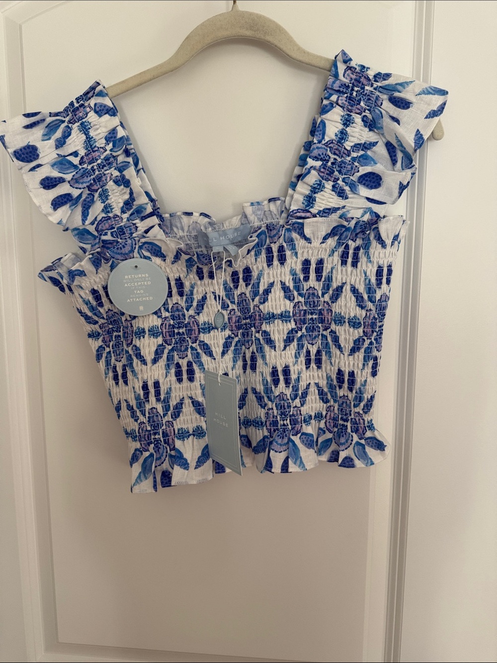 Brand New Hill House The Paz Nap Top Blue Shell Mosaic - L